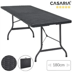 Gartentisch Schwarz Rattan-Look 180x75x73cm Klappbar -GartenMeister Verkäufe a3cca7bf90771cc5f6474aaa88071bc0 de 107144d 16 1