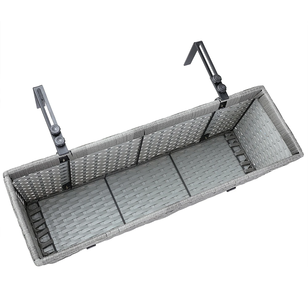 Polyrattan Blumenkasten 4er-Set Grau 7 Polyrattan Blumenkasten 4er-Set Grau – Bild 7