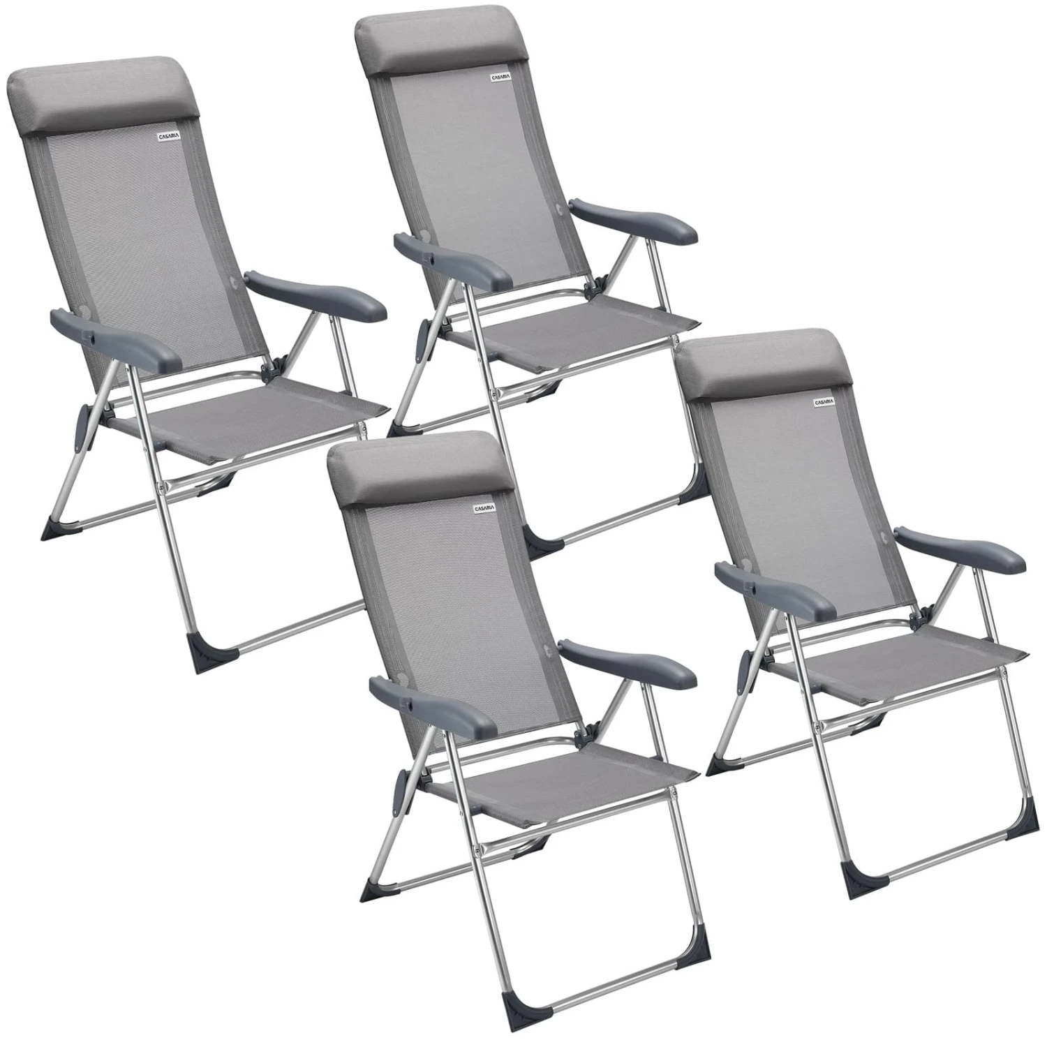 Gartenstuhl 4er-Set Silber Alu 1 Gartenstuhl 4er-Set Silber Alu