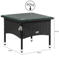 Polyrattan Beistelltisch Schwarz 50x50x45cm -GartenMeister Verkäufe ab5b4b0af2e7b69db2a697231fe8e251 de 102763d 3 1 2