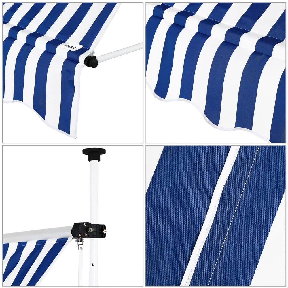 Klemmmarkise Blau/Weiß 150cm 5 Klemmmarkise Blau/Weiß 150cm – Bild 5