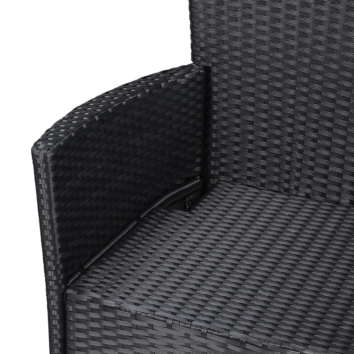 Polyrattan Gartenstuhl 6er-Set Schwarz Stapelbar 9 Polyrattan Gartenstuhl 6er-Set Schwarz Stapelbar – Bild 9