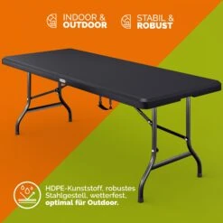 Klapptisch Anthrazit Kunststoff 183x75x73cm -GartenMeister Verkäufe b485f01d7b635eef54a95aa6b85a0038 22