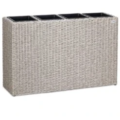 Polyrattan Blumenkasten Creme 95x27x60cm