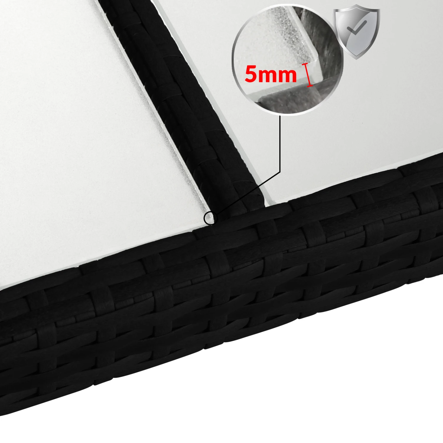 Polyrattan Garten-Sitzgruppe Bali 5-tlg. Schwarz 12 Polyrattan Garten-Sitzgruppe Bali 5-tlg. Schwarz – Bild 12