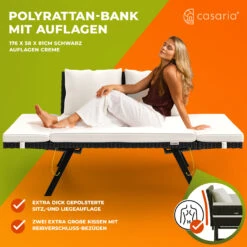 Polyrattan Gartenbank Schwarz/Creme 176x56x81cm -GartenMeister Verkäufe bb503a3de000374933a81108a8000da2 02 109599 on fs amb amz low de 1