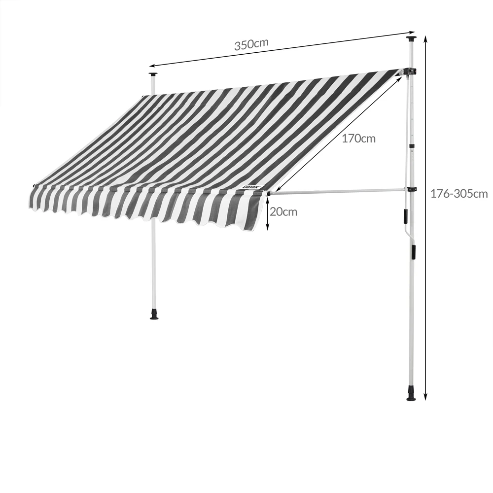 Klemmmarkise Weiß/Grau 350cm 8 Klemmmarkise Weiß/Grau 350cm – Bild 8