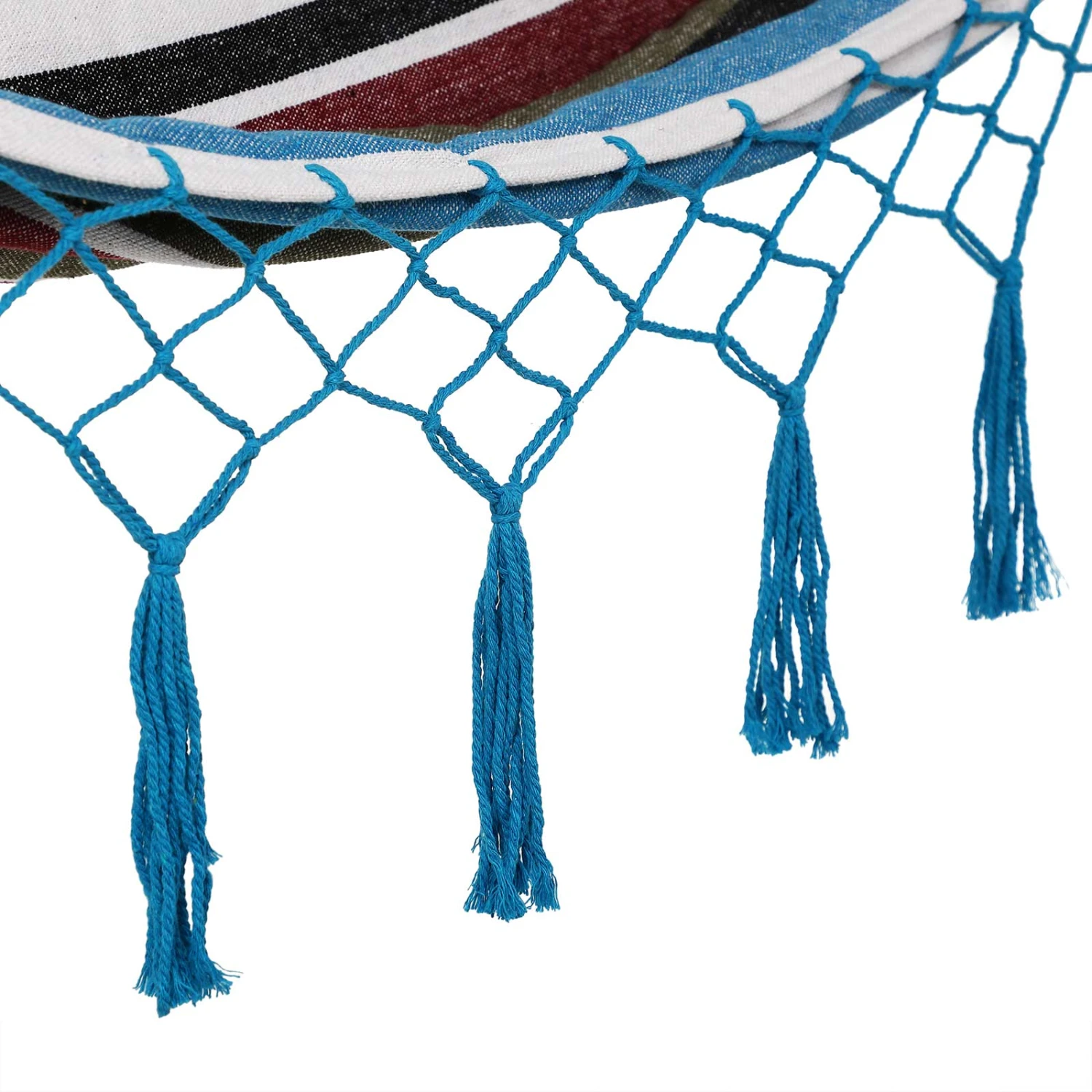 Hängematte Blau 210x150cm Mit Fransen 3 Hängematte Blau 210x150cm Mit Fransen – Bild 3