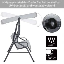 Hollywoodschaukel Hellgrau Mit Sonnendach -GartenMeister Verkäufe bc5697eff0b18760d3728da10bc1dd97 de 107952d 5
