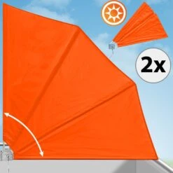 Balkonfächer 2er-Set Orange 140x140cm Klappbar -GartenMeister Verkäufe bc8755fb2309a140883ae583e41ec06d a de 992103g