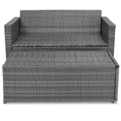 Polyrattan Zweisitzer-Sofa Grau Mit Ottomane -GartenMeister Verkäufe be1f7b0fbe327f515ae3ef08e23b2f32 de 994203d 6 1