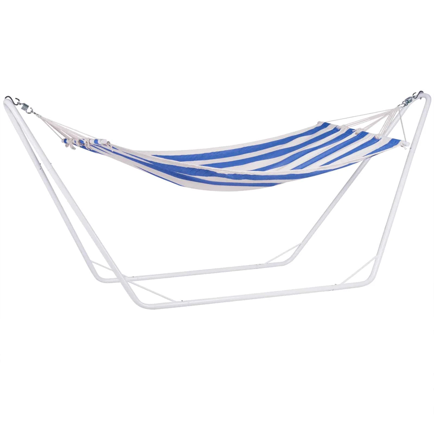 Hängematte Mit Metallgestell Creme/Blau 200x80cm 7 Hängematte Mit Metallgestell Creme/Blau 200x80cm – Bild 7