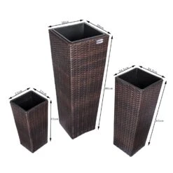 Polyrattan Blumentopf 3-tlg. Braun -GartenMeister Verkäufe c1c43705536bac4efeed27f180a5c7ff de 106645d 7
