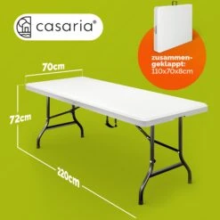 Gartentisch Weiß Kunststoff 220x70x72cm Klappbar -GartenMeister Verkäufe c25c098e888cbe0fcb1ba6192b1e9a2c 07 107733 on dts amz high de 1