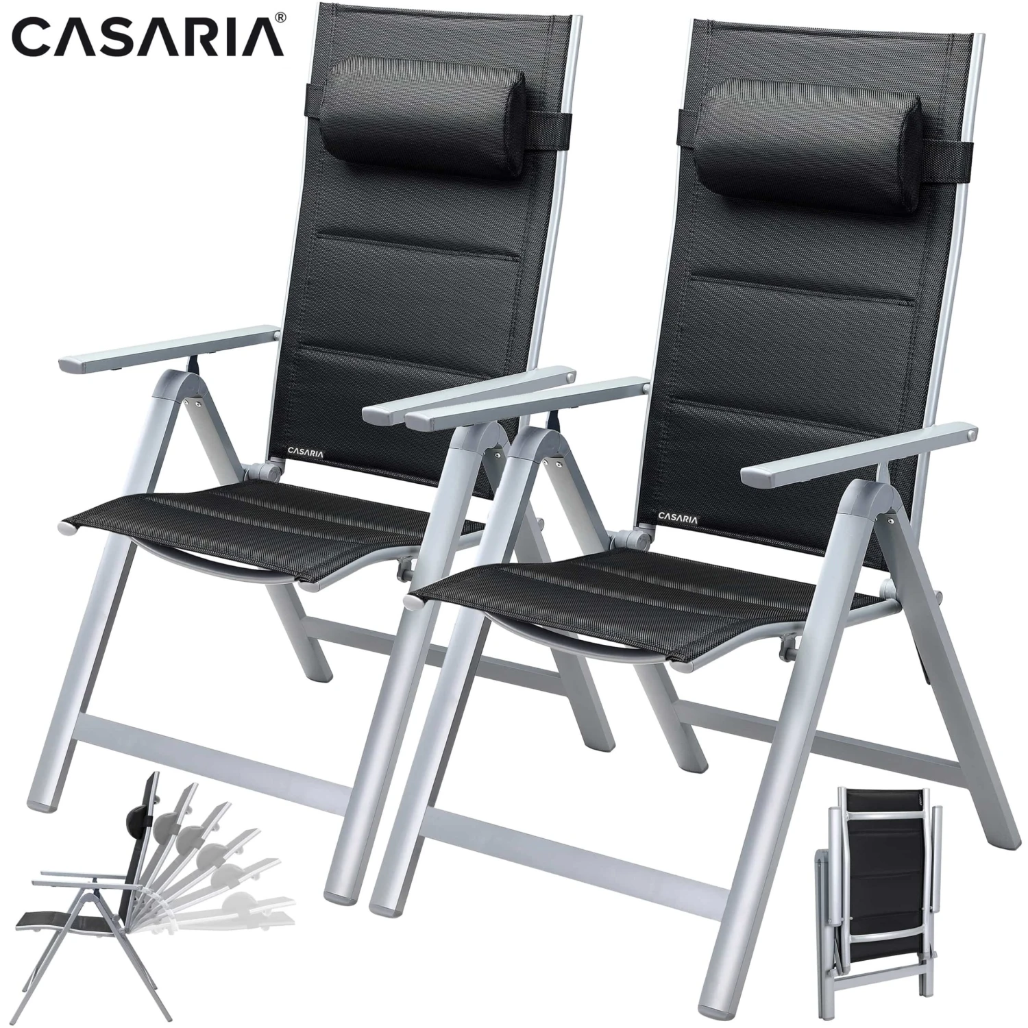 Gartenstuhl Bern Premium 2er-Set Silber Gepolstert 1 Gartenstuhl Bern Premium 2er-Set Silber Gepolstert