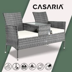 Polyrattan Kino Bank Grau/Beige 143x55x88cm -GartenMeister Verkäufe c40108ec34de74b213a5a2de50d3669c de 109331d 14 1 1