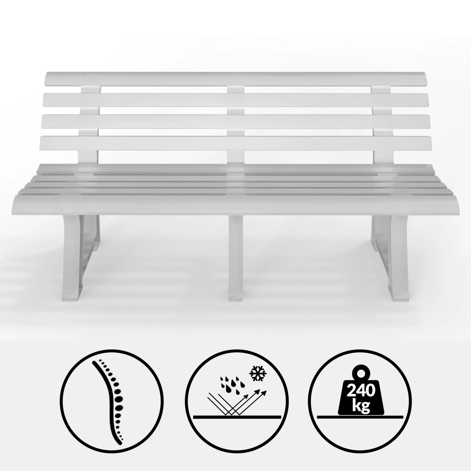 Gartenbank Orchidea Weiß 145x49x74cm 4 Gartenbank Orchidea Weiß 145x49x74cm – Bild 4