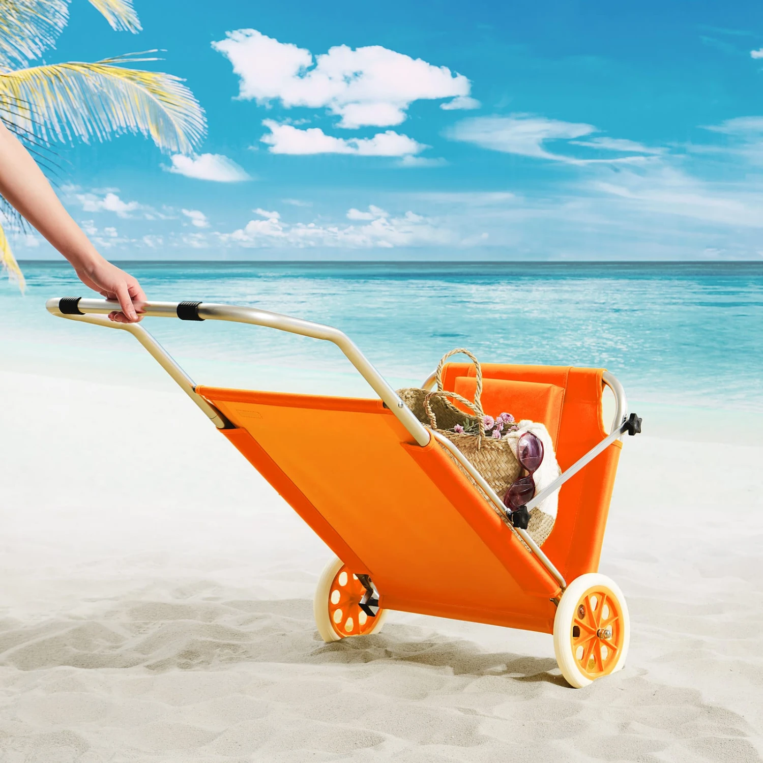 Sonnenliege Kreta Orange Alu Mit Rollen 2 Sonnenliege Kreta Orange Alu Mit Rollen – Bild 2