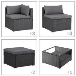 Polyrattan Ecklounge XXL Schwarz/Anthrazit Inkl. Kissen -GartenMeister Verkäufe c5042c31364f8e116526fa4fa844b826 de 995171d 8 1