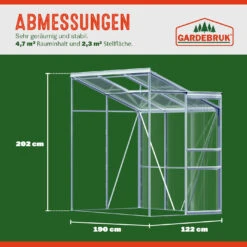 Alu Beistellgewächshaus 190x122x202cm Mit Fenster 10 Alu Beistellgewächshaus 190x122x202cm Mit Fenster -GartenMeister Verkäufe c51ba1b59ed0dfc28a8294eb6aa29d5c 04 991470 on dts web low de 1
