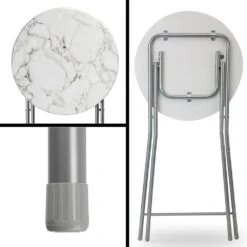 Stehtisch 2er-Set Weiß Marmoroptik Ø60cm Klappbar -GartenMeister Verkäufe ca9a56d088d1778769a58f930b22506e de 107835d 7 1