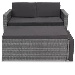 Polyrattan Zweisitzer-Sofa Grau Mit Ottomane -GartenMeister Verkäufe cab50d6ecaa2f3d9f272bc7653106fd1 de 994203d 5 1