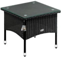 Polyrattan Beistelltisch Schwarz 50x50x45cm