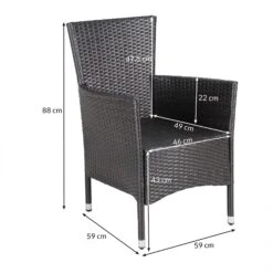 Polyrattan Gartenstuhl 3er-Set Braun Stapelbar -GartenMeister Verkäufe cc07a98f6cfcb5519a545066bcf5a655 de 109138d 3 1 1 1