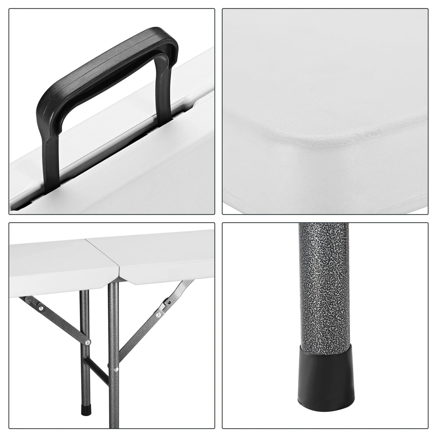 Bierbank 2er-Set Weiß Kunststoff 180cm 11 Bierbank 2er-Set Weiß Kunststoff 180cm – Bild 11