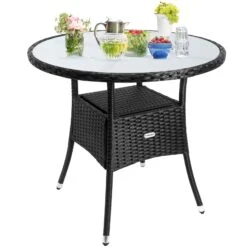 Polyrattan Tisch Schwarz Ø80cm -GartenMeister Verkäufe cd914c2f82483c0a19194f2abd7d3318 de 106761g 1
