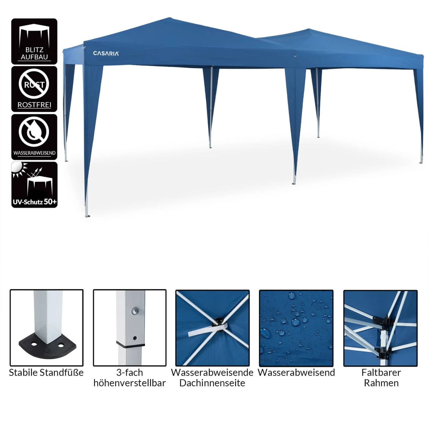 Faltpavillon Blau 3x6m UV-Schutz 50+ 8 Faltpavillon Blau 3x6m UV-Schutz 50+ – Bild 8