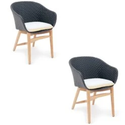 Sitzkissen Milano Torino 2er-Set Weiß 60x60x7cm