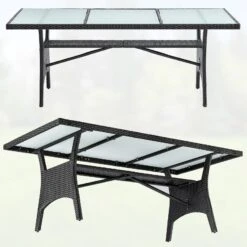 Polyrattan Gartentisch Takeo Schwarz 190x90x74cm Glas -GartenMeister Verkäufe d2db4ff9ad136a575d2d7e7bda40be58 de 995692d 01 1