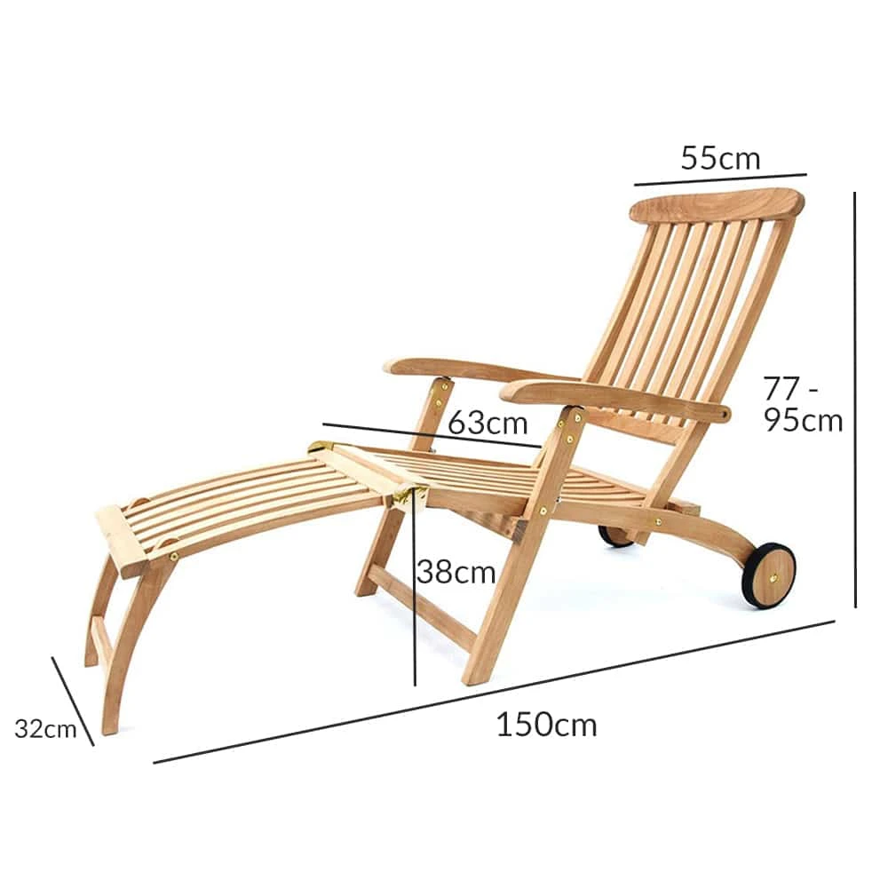 Sonnenliege Sunrise Teakholz 150x56x77/95cm 6 Sonnenliege Sunrise Teakholz 150x56x77/95cm – Bild 6