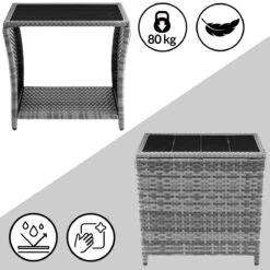Polyrattan Beistelltisch Vedis Grau 45x45x40cm 17 Polyrattan Beistelltisch Vedis Grau 45x45x40cm -GartenMeister Verkäufe d781899bf6fdc3f7e61a1e0bef177c26 de 109511d 14 1