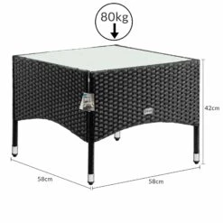 Polyrattan Beistelltisch Schwarz 58x58x42cm -GartenMeister Verkäufe d7e96738968cc6a644153818092ab0f5 de 102762d 3 1 2