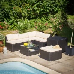 Polyrattan Ecklounge Schwarz/Creme Dicke Rückenpolster -GartenMeister Verkäufe d9000b8e3f5e2f550bd0822a9caccbb7 de 995176d 24 1