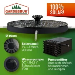 Solar Springbrunnen Schwarz 180L/h 160mm -GartenMeister Verkäufe da40f5be5df1a9b81900f1a8ac71424b 04 109565 on dts web high de 1