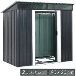 Geräteschuppen Anthrazit Metall 196x122x180cm