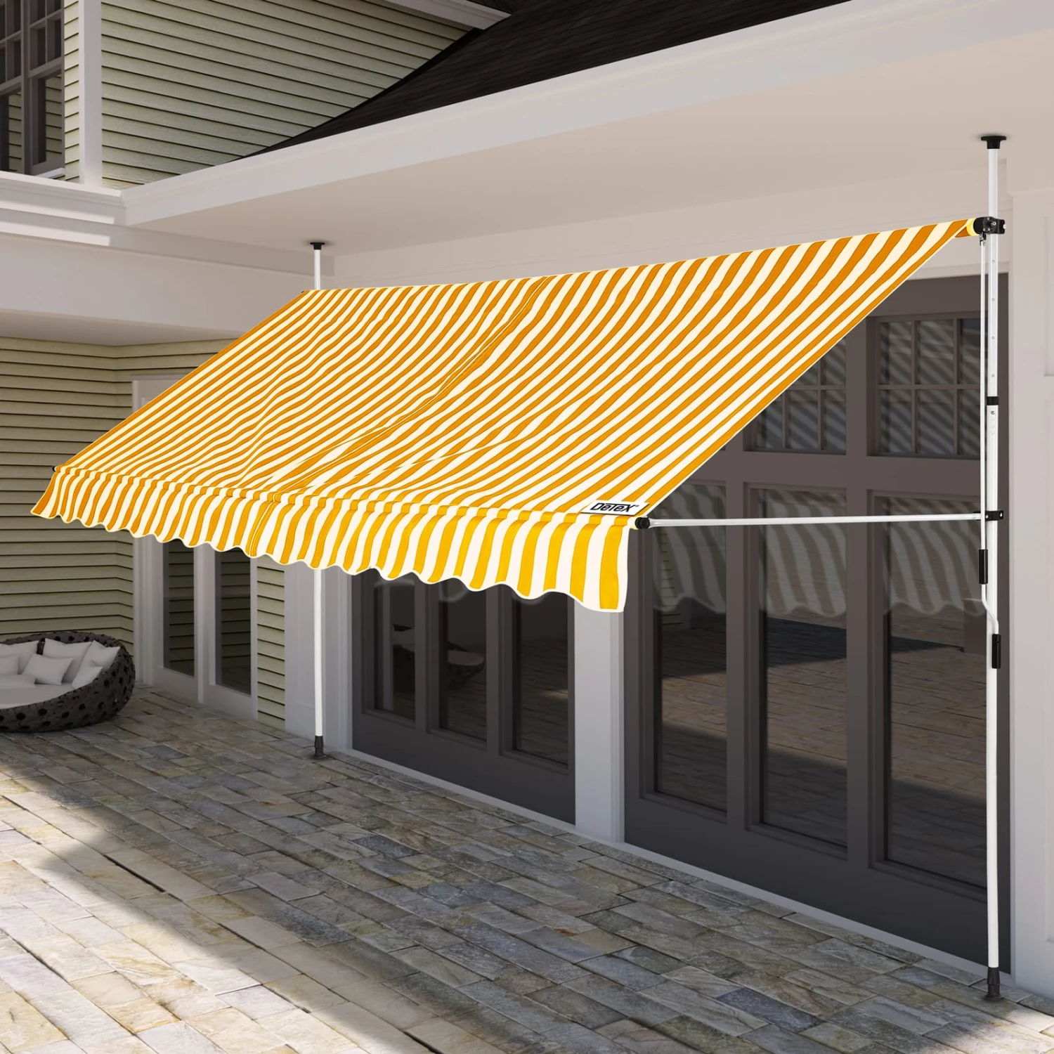 Klemmmarkise Gelb/Weiß 350cm 3 Klemmmarkise Gelb/Weiß 350cm – Bild 3