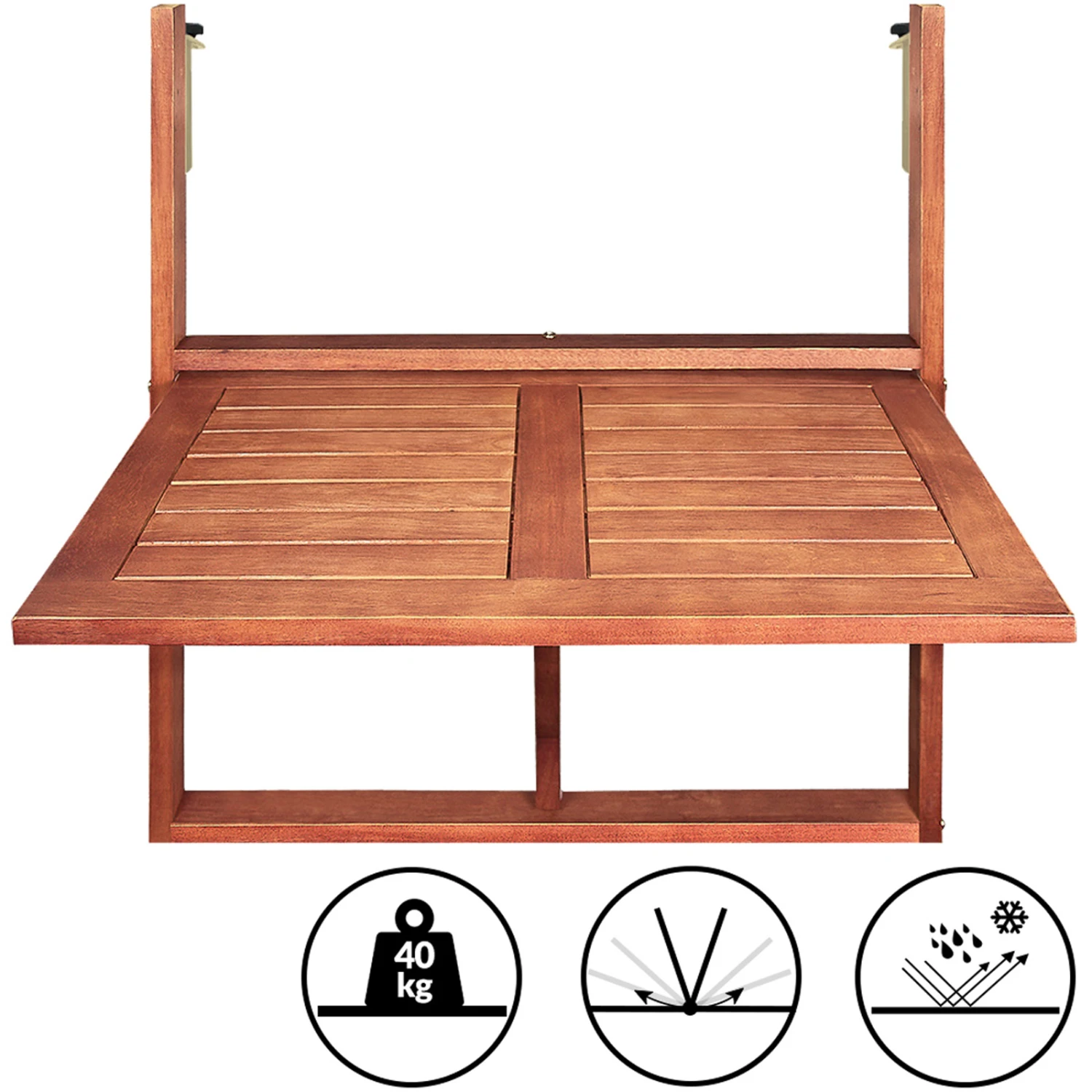 Balkonhängetisch Inkl. 2 Stühle 3-tlg. Akazienholz FSC®-zertifiziert 6 Balkonhängetisch Inkl. 2 Stühle 3-tlg. Akazienholz FSC®-zertifiziert – Bild 6