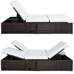 Polyrattan Sonnenliege Braun/Creme 196x116x38cm -GartenMeister Verkäufe deedfa83140b3d4420763b9b7279c86f de 992873d 3