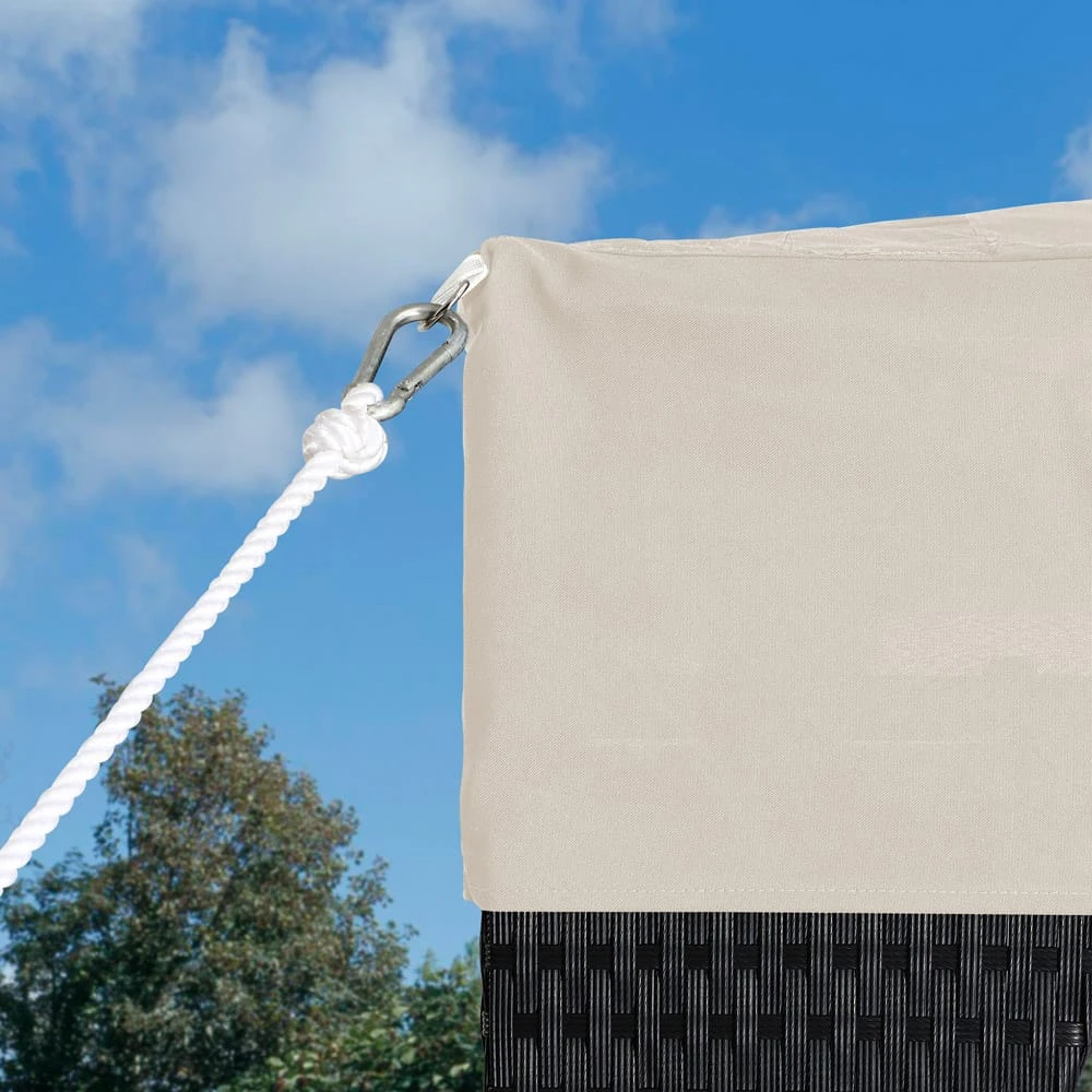 Polyrattan Pavillon Schwarz/Creme 3x4m 5 Polyrattan Pavillon Schwarz/Creme 3x4m – Bild 5