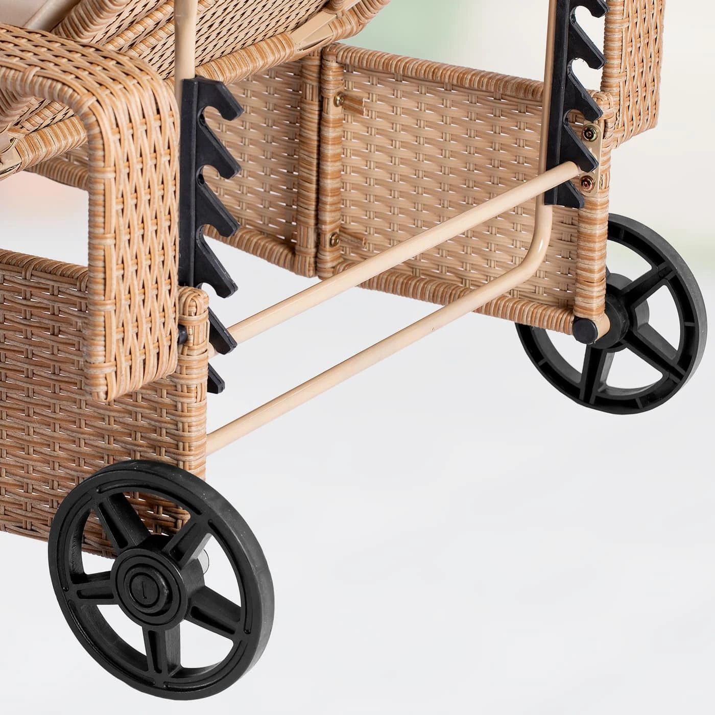 Polyrattan Sonnenliege Creme/Creme 193x90x43cm 5 Polyrattan Sonnenliege Creme/Creme 193x90x43cm – Bild 5