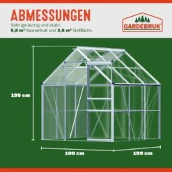 Alu Gewächshaus 190x190x195cm Mit Dachfenster 10 Alu Gewächshaus 190x190x195cm Mit Dachfenster -GartenMeister Verkäufe e46fb26ebd435ce6574c0f97e9feb069 04 991468 on dts web low de 1