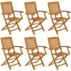 Gartenstühle Boston 6er-Set Akazienholz Klappbar