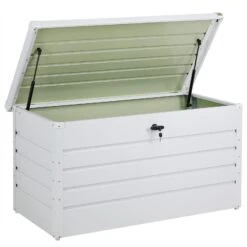 Abschließbare Auflagenbox Weiß Metall -GartenMeister Verkäufe e7cfc5caca93c5d794463cdacf0fa92f de 108581d 1