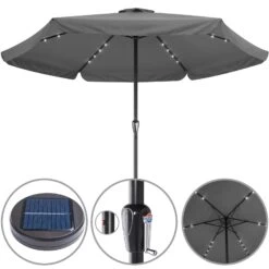 LED Solar Sonnenschirm Athen Anthrazit Ø330cm -GartenMeister Verkäufe e991d1a068f56ddafba544bcb3b3f5b5 a de 107007g 1