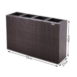 Polyrattan Blumentopf Braun 95x27x60cm -GartenMeister Verkäufe e992a355ea3227ede15b350f10db6d5a de 106643d 7