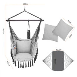 Hängesessel Hellgrau 170x100x150cm 15 Hängesessel Hellgrau 170x100x150cm -GartenMeister Verkäufe eb8fd96924dc548fd500e0807142ea5d de 109251d 14 1